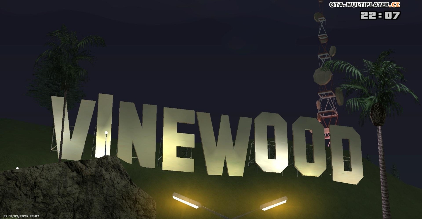 Night Time Vinewood Sign 