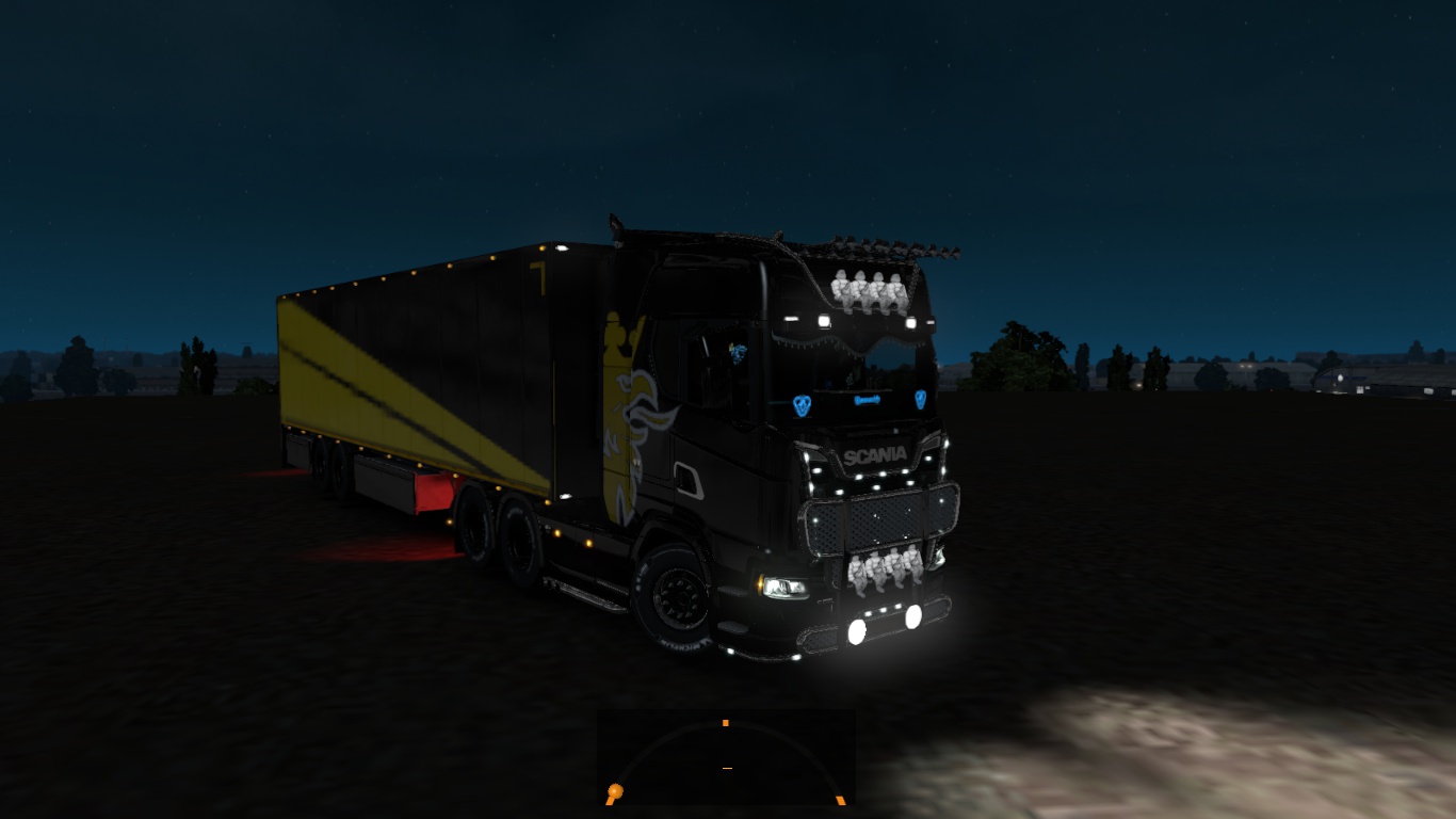 ETS 2 - MY BLACK SCANIA TRUCK 500HP. [NIGHT] 