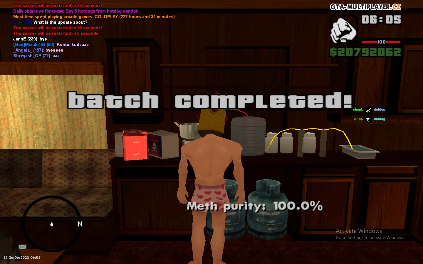 100% Meth Purity while the server restarts