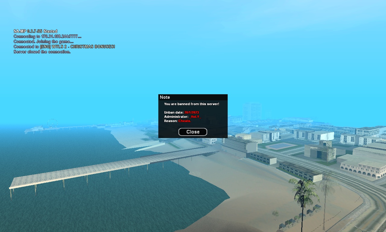 I have been banned from this server due to poor internet