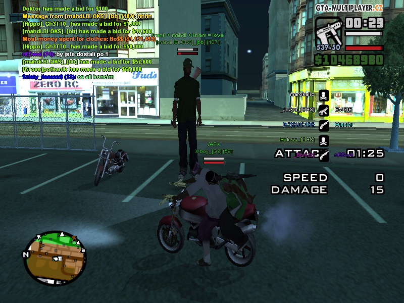 3 grove street members on 1 bike