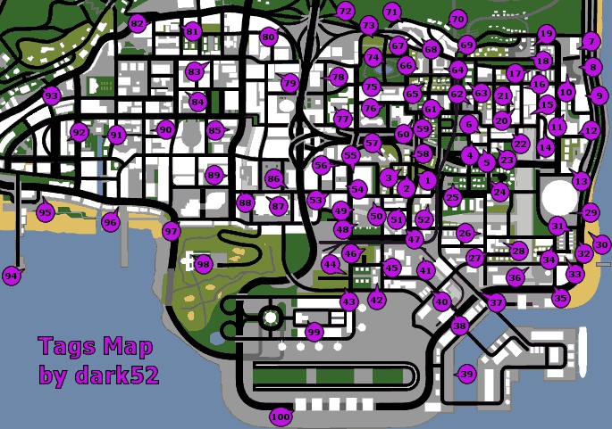 SA:MP Tags Map by dark52