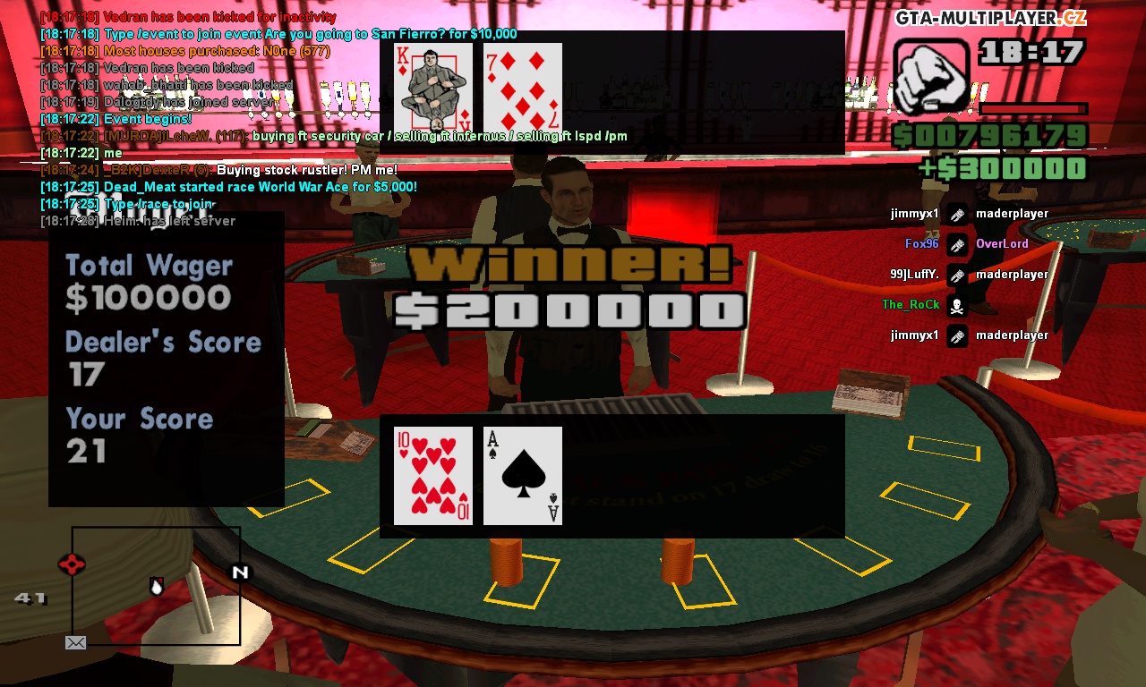 5 times in a row blackjack :D  from 100k to 1m