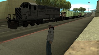 train in street