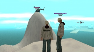 I and my newbie friend on Ondra's snow Island
