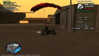 parachute on bike xD