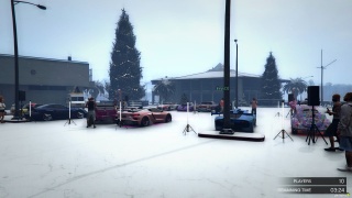 Snowy car meet at La Puerta