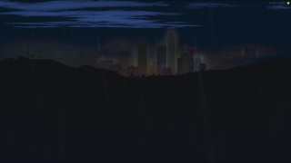 The rainy silhouettes of a night city