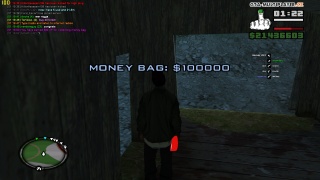 Clean 100k moneybag with location in description